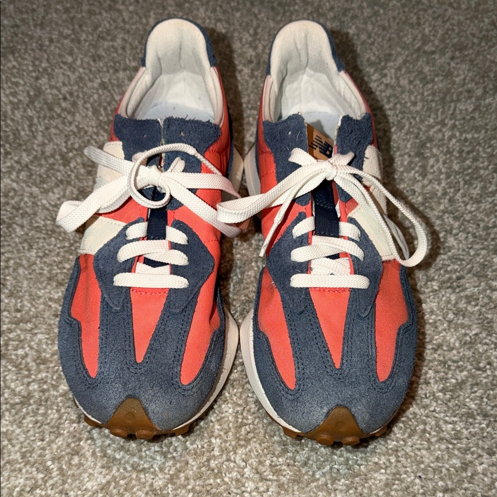 New Balance 327 Women's Blue and Coral Sneakers 9.5 - Picture 2 of 5